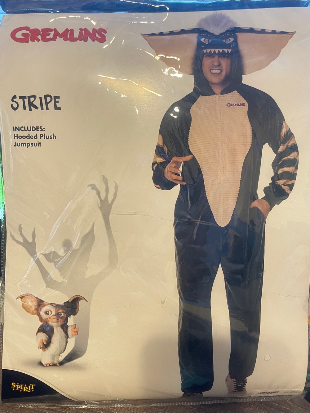 Spirit Gremlins Stripe Plush Jumpsuit - Black & Tan